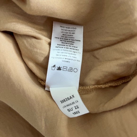 Nation LTD Marie Satin Steen Top XS Boxy Tee Shirt Almond Gold Like New - Picture 7 of 8